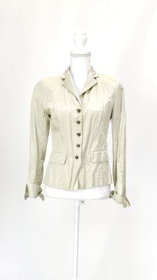 Apsotrophe, Gold Button-Up Sheen Jacket, Size 38