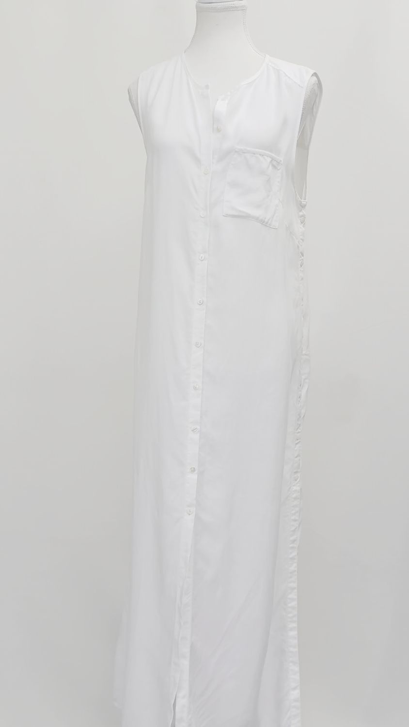 Sass &amp; Bide, White Button-Up S/Less Long Dress, Size 12