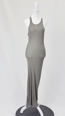 Rick Owens, Army Green Rib Knit Tank Midi Dress, Size US10/GB12