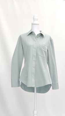 Stella McCartney, Mint Green/White Logo Pkt Button-Up L/Slv Shirt, Size 46