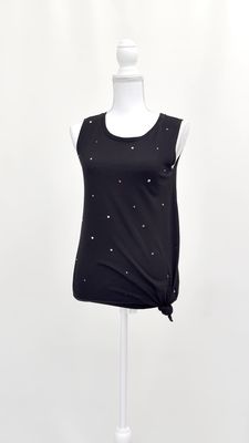 Generaiton Love, Black Beaded Tie Waist S/Less Top, Size S