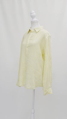 Polo Ralph Lauren, Yellow/White Stripe L/Slv Shirt, Size L