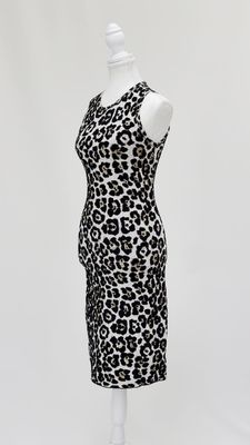 Michael Kors, Black/White Animal Print S/Less Dress, Size XS