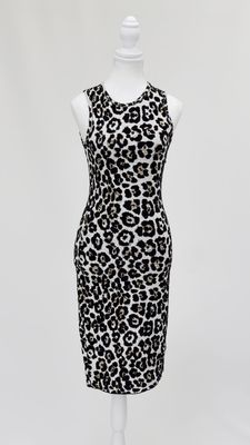 Michael Kors, Black/White Animal Print S/Less Dress, Size XS