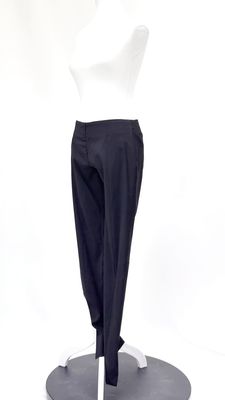 Christopher Esber, Black Zip-Front Wool Blend Straight Leg Pants, Size 8