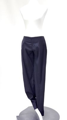 Christopher Esber, Black Zip-Front Wool Blend Straight Leg Pants, Size 8