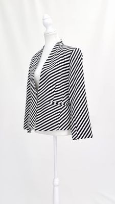 Perri Cutten, Black/White Stripe Blazer, Size 12