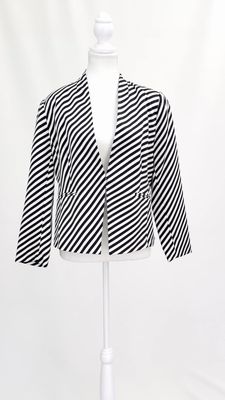 Perri Cutten, Black/White Stripe Blazer, Size 12