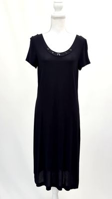 Ferraud, Black Beaded Neckline S/Less Dress