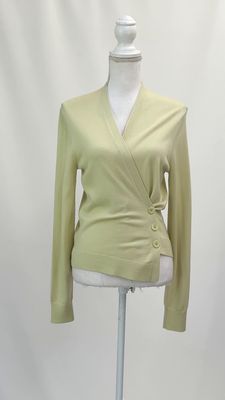 Oroton, Pistacchio Wrap Button Waist Wool L/Slv Cardigan