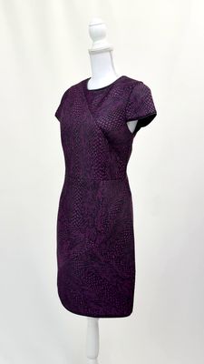tibi, Purple Brocade Cap Slv Midi Dress, Size 8