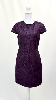 tibi, Purple Brocade Cap Slv Midi Dress, Size 8
