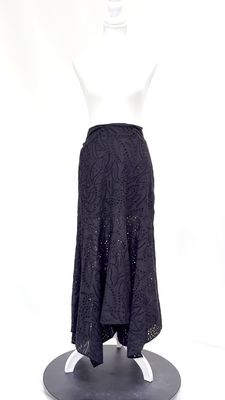 Husk, Black Broderie Anglasie Midi Skirt, Size 6