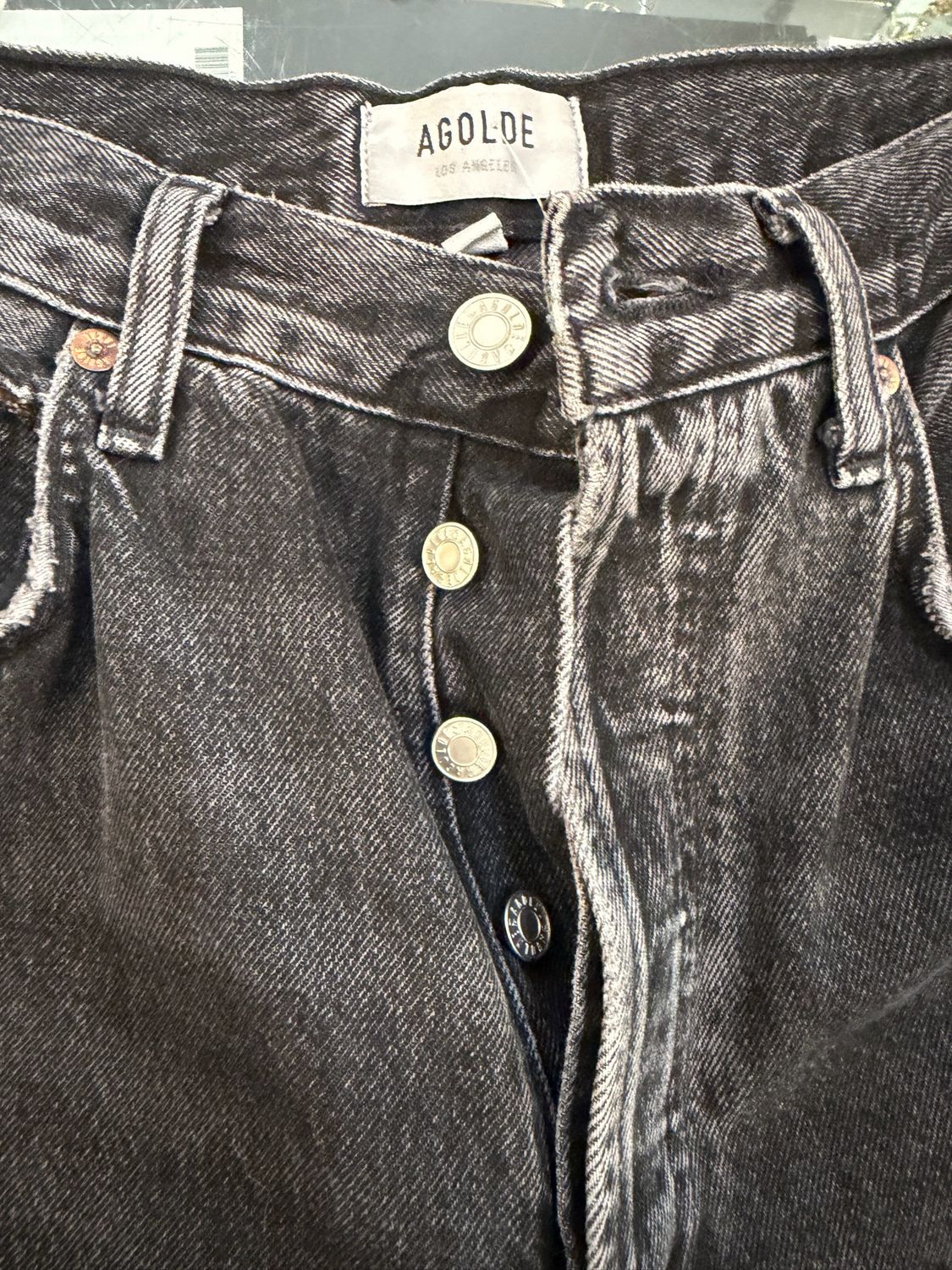 Agolde Black Low Slung Baggy Wide Leg Jeans . Size 26