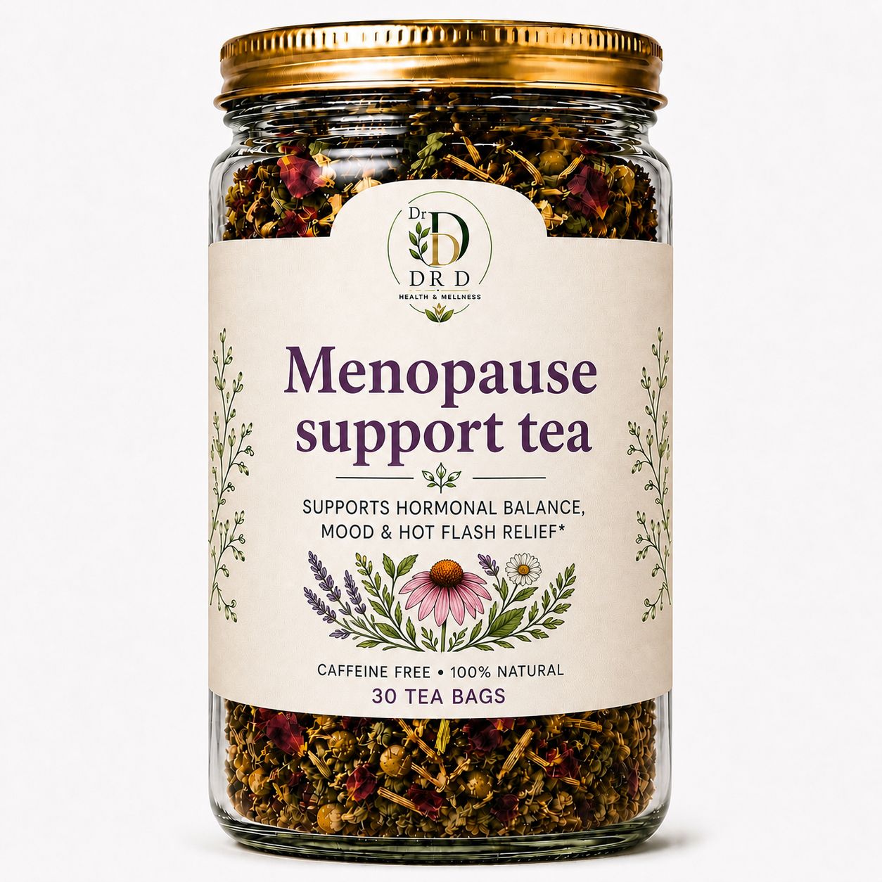 Menopause Support Tea with Relax and reset supplement