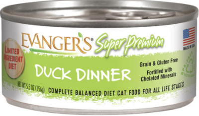 Evanger&#39;s Cat Duck Dinner 5.5oz (Clearance $2.19)