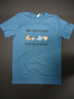 Squishy Face Humans Make My Head Hurt Dk Teal L (Clearance $30.00)