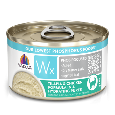 Weruva Cat Wx Low Phosphorus Tilapia &amp; Chicken Pate 3oz
