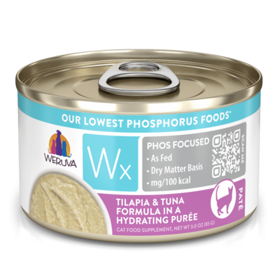 Weruva Cat Wx Low Phosphorus Tilapia &amp; Tuna Pate 3oz