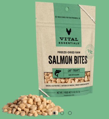 Vital Essentials Freeze Dried Salmon Treats 1.1oz (Clearance $6.99)