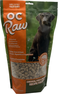 OC Raw Freeze Dried Chicken, Fish &amp; Produce 20oz (Clearance $39.99)