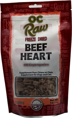 OC Raw Freeze Dried Beef Heart 4oz