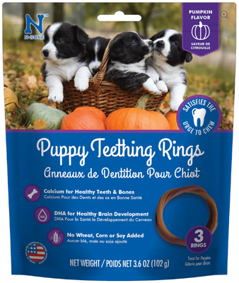 N Bone Puppy Teething Rings Pumpkin 3pk