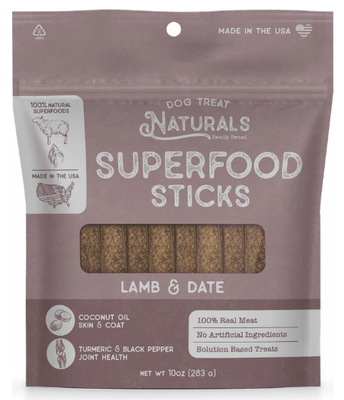 Dog Treat Naturals Lamb &amp; Date Sticks 10oz (Clearance $13.99)