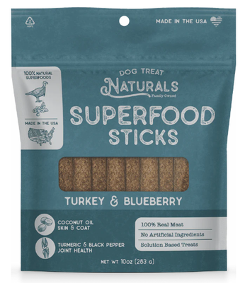 Dog Treat Naturals Turkey &amp; Blueberry Sticks 10oz (Clearance $13.99)