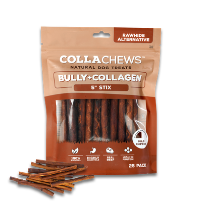 Collachews Bully + Collagen Stix 25ct