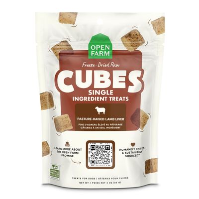 Open Farm Cubes Pasture Raised Lamb Liver 3oz (Clearance $14.99)