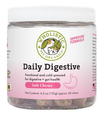 Wholistic Pet Organics Daily Digestive Soft Chews 60ct