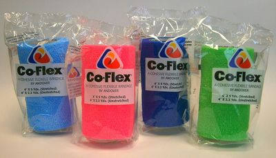 Coflex Vet Cohesive Bandage 4&quot; X 5yd Assorted