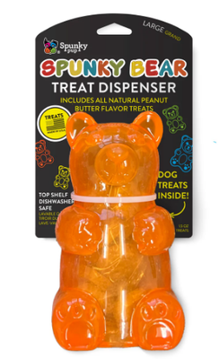 Spunky Pup Spunky Bear Treat Dispenser w/ Treats L