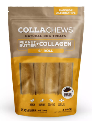 Collachews PB + Collagen 6&quot; Roll 4pk