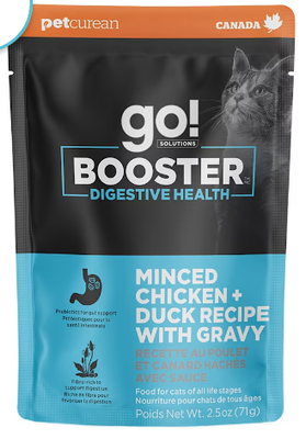 Petcurean Go! Minced Chicken, Duck With Gravy 2.5oz