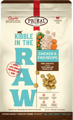 Primal Cat Kibble In The Raw Chicken &amp; Fish 1.5lb