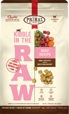 Primal Cat Kibble In The Raw Beef 1.5lb