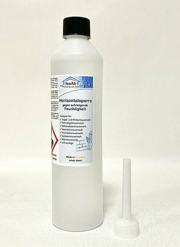 1x 500ml IsoAb.B Horizontalsperre nasse Keller, Feuchte Wand, Kellerabdichtung
