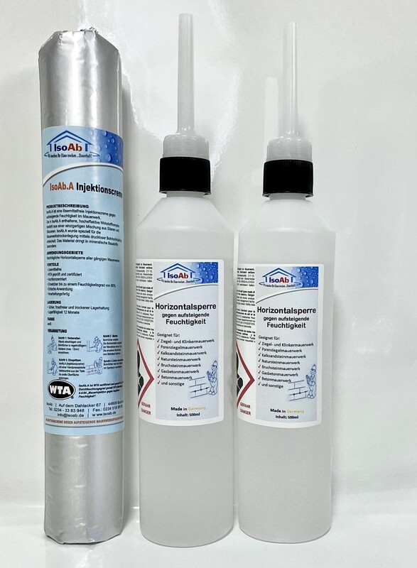 1x 600ml IsoAb Injektionscreme & 2x 500ml Hydrophobierung Horizontalsperre set