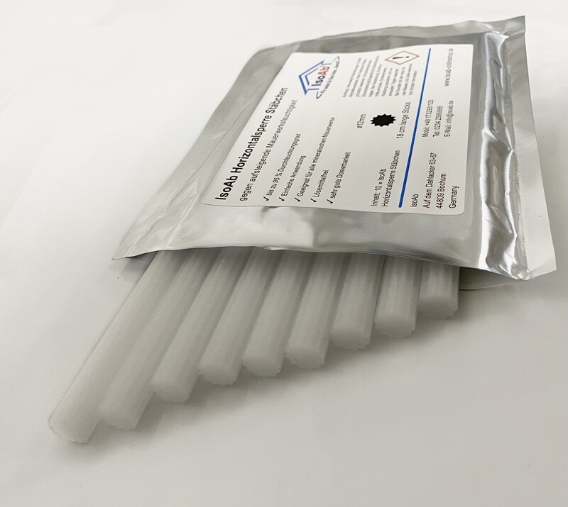 1x 10 IsoAb Horizontalsperre Stäbchen/ Sticks gegen nasse Wände feuchte Keller