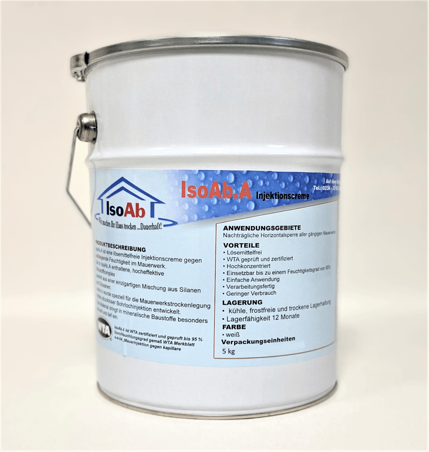 5kg IsoAb.A- Injektionscreme Horizontalabdichtug gegen Mauerfeuchtigkeit 5kg IsoAb.A- Injektionscreme Horizontalabdichtug gegen Mauerfeuchtigkeit