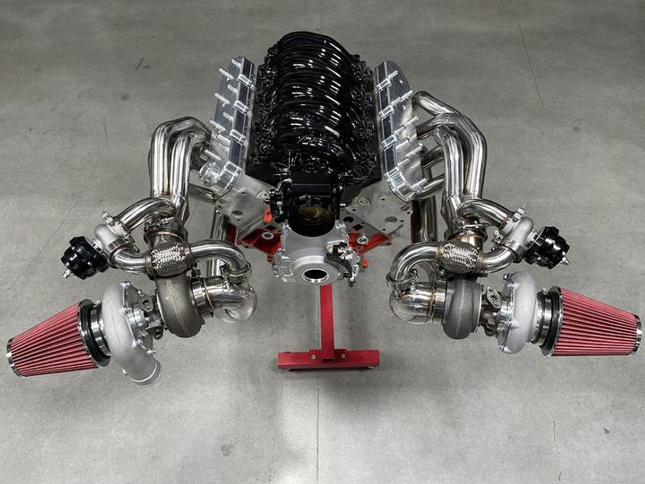 "TURBO PIG" 427 STROKER LS STOCK BLOCK MONSTER STUDDED TURBO EDITION MAX EFFORT FED CYLINDER HEAD PORTING- LONG BLOCK ONLY