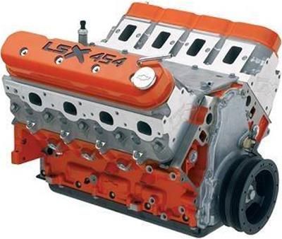 Chevrolet Performance LSX 454 Long Block Crate Engines 19417357 Crate Engine, Long Block, LSX454, Hydraulic Roller Tappet, 1-Piece Rear Main, Orange Valve Covers, Gen III/IV LS, Chevy, Each