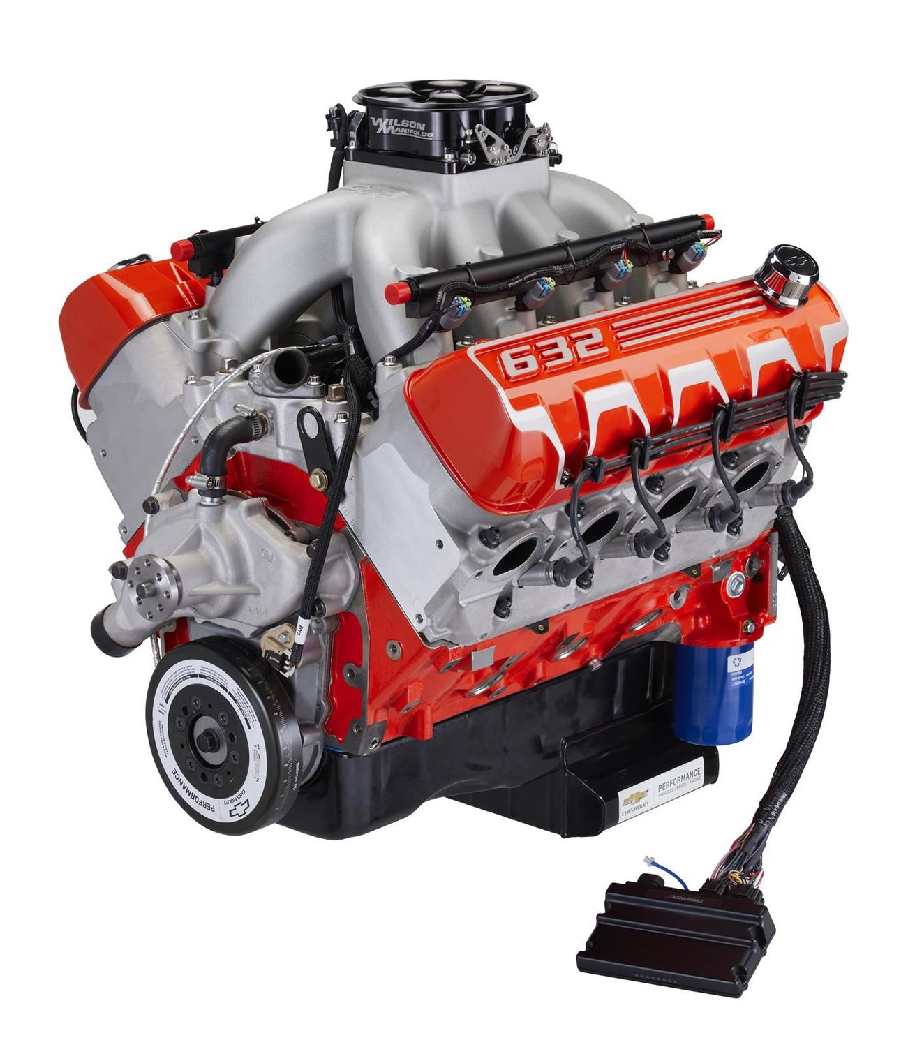 Chevrolet Performance ZZ632/1000 Deluxe Long Block Crate Engines  Crate Engine, 19432060 Tall Deck, 4-Bolt Mains, Cast Iron Block, Aluminum Heads, 12.0:1 Compression, 4500 Flange, Big Block