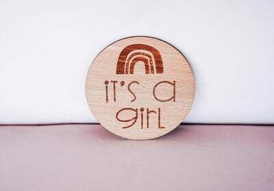 Announcement Disc | It's a Girl Wooden Disc | Timber Announcement | Wooden Announcement | It's a boy Wooden Disc | Gender Reveal | Baby gift