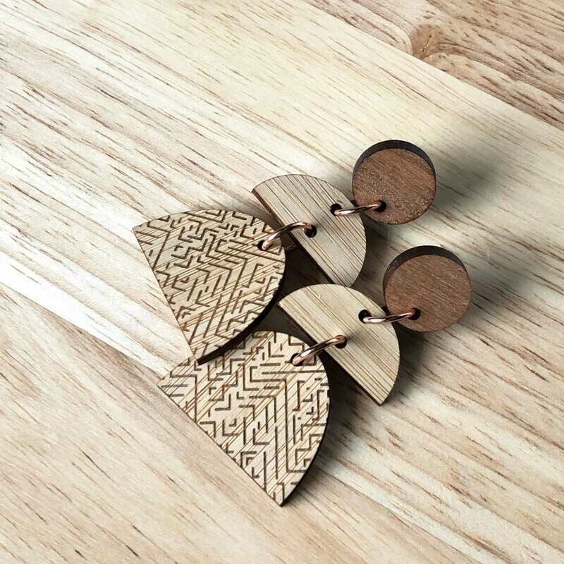 Bamboo earrings geometric