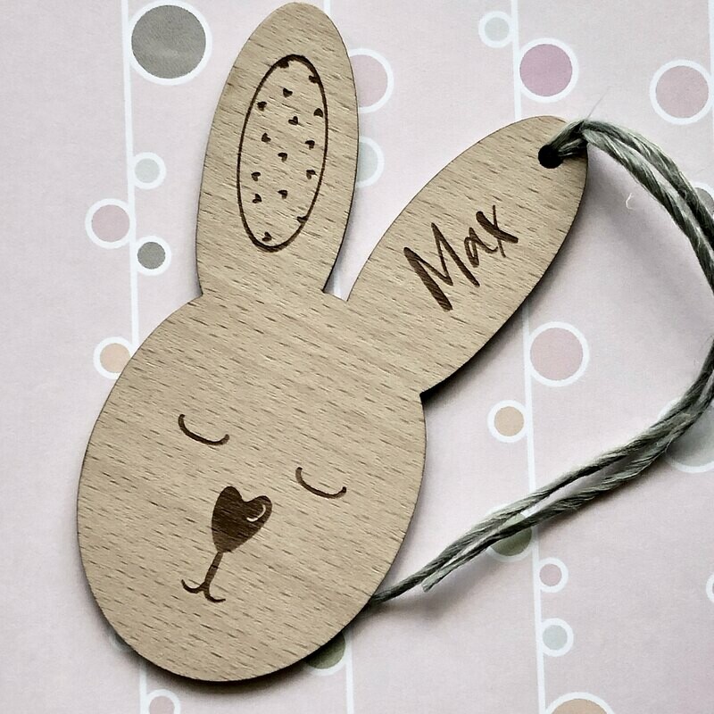 Personalised Timber Bunny Tag