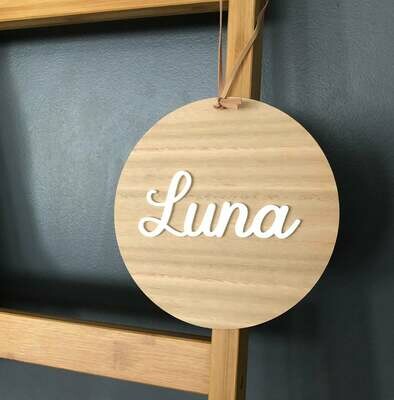 Wooden Name Plaque | Name Sign | Nursery Sign | Baby Name Disc | Timber Nursery Sign | Custom Name Sign