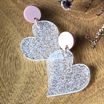 Glitter Heart earrings